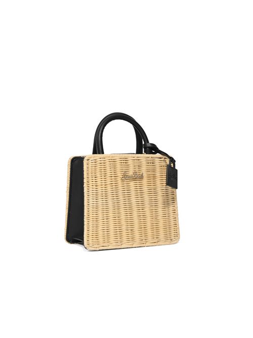 Borsa Shop Mini in paglia e pelle Nero Mc2 Saint Barth | SHBM000201736L